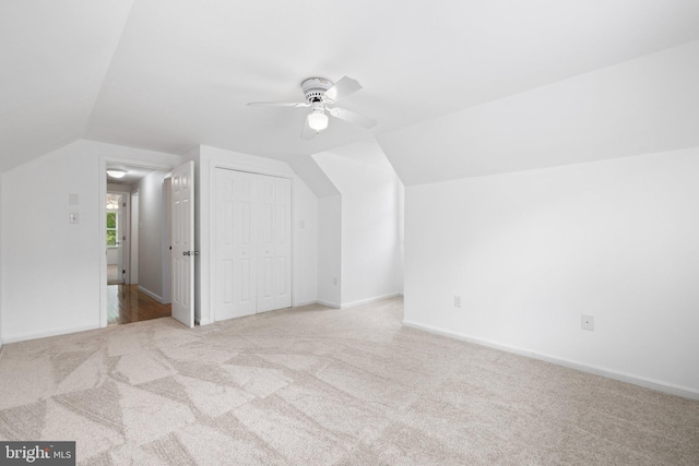 233 Kimble Rd, Berryville, VA 22611 - bonus room featuring vaulted ceiling, carpet flooring, and ceiling fan
