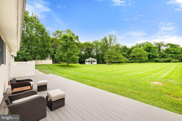 233 Kimble Rd, Berryville, VA 22611 - deck with view of wooded area and a lawn