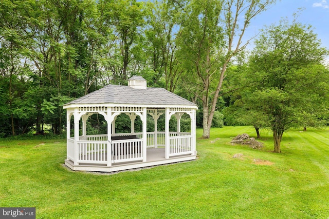 233 Kimble Rd, Berryville, VA 22611 - view of green lawn featuring a gazebo and view of wooded area