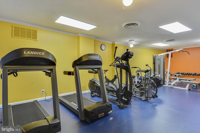 9039 Sligo Creek Pkwy Unit 102, Silver Spring, MD 20901 - workout area featuring ornamental molding