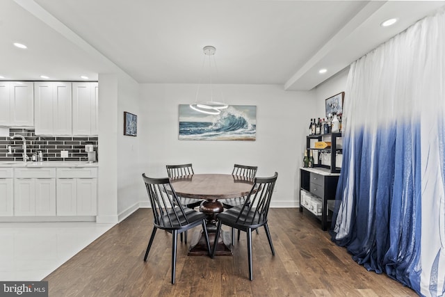 6101 Edsall Rd Unit 1111, Alexandria, VA 22304 - dining space featuring recessed lighting, dark wood-type flooring, and baseboards