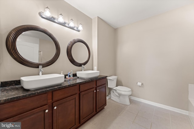 1412 Wigeon Way Unit 204, Gambrills, MD 21054 - full bathroom with double vanity, tile patterned floors, and a bathtub