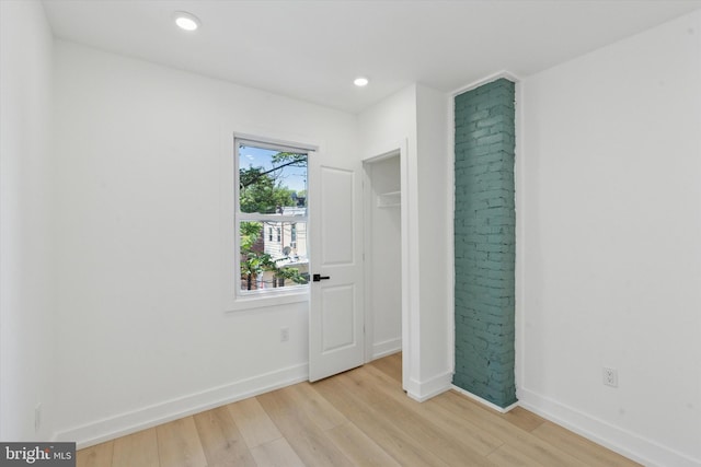 1910 E Atlantic St, Philadelphia, PA 19134 - unfurnished bedroom with light wood-type flooring, baseboards, and recessed lighting