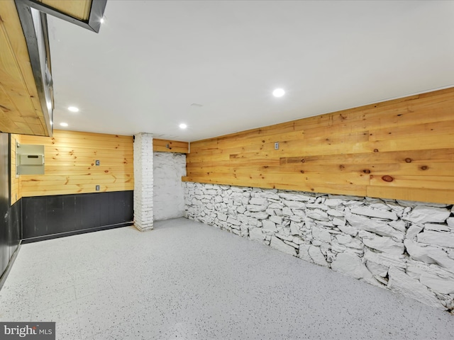 142 E New St, Lancaster, PA 17602 - finished basement featuring wooden walls and recessed lighting