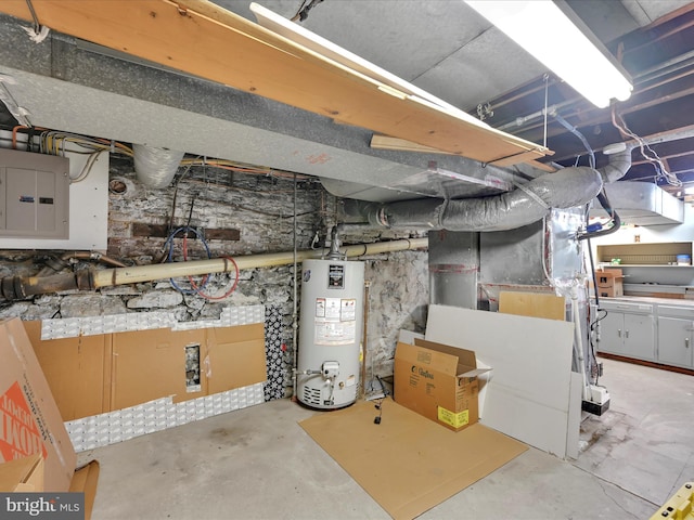 142 E New St, Lancaster, PA 17602 - unfinished basement featuring water heater and electric panel