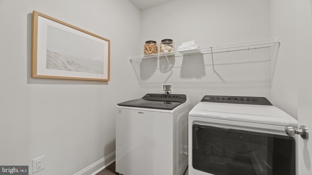 7 Florence Sarah Ln, Lexington City, VA 24450 - laundry room featuring independent washer and dryer and baseboards