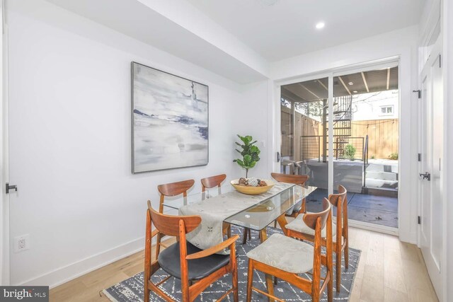5403 5th St NW Unit 1, Washington, DC 20011 - dining area with wood finished floors, baseboards, and recessed lighting