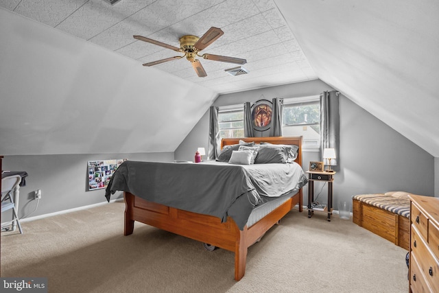 35 Long Loop Rd, Levittown, PA 19056 - carpeted bedroom featuring lofted ceiling and a ceiling fan