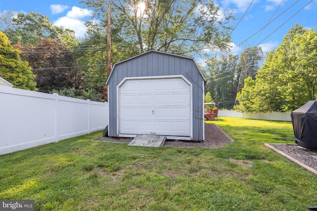 35 Long Loop Rd, Levittown, PA 19056 - garage featuring a storage shed