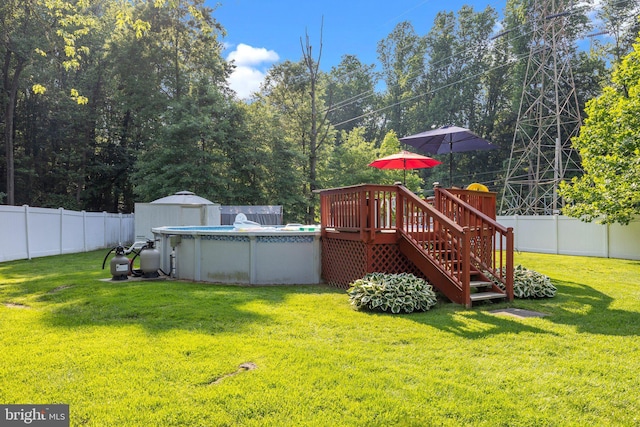 35 Long Loop Rd, Levittown, PA 19056 - fenced backyard featuring a wooden deck