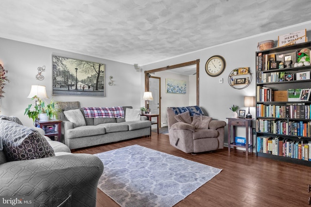 35 Long Loop Rd, Levittown, PA 19056 - living area featuring wood finished floors and a textured ceiling