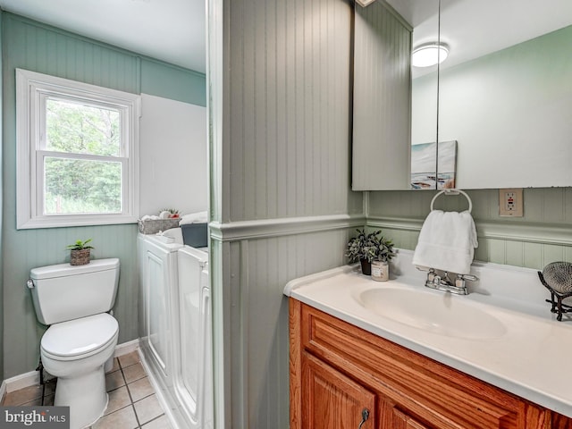 2411 Ruth Ave, Sparrows Point, MD 21219 - bathroom featuring toilet, tile patterned floors, and vanity