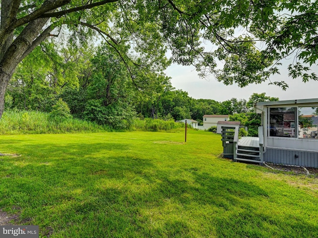 2411 Ruth Ave, Sparrows Point, MD 21219 - view of grassy yard featuring a deck
