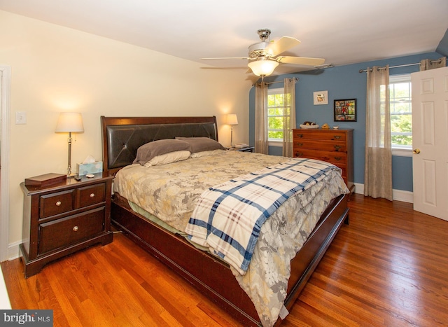 312 E 7th Ave, Trappe, PA 19426 - bedroom with wood finished floors, baseboards, and ceiling fan