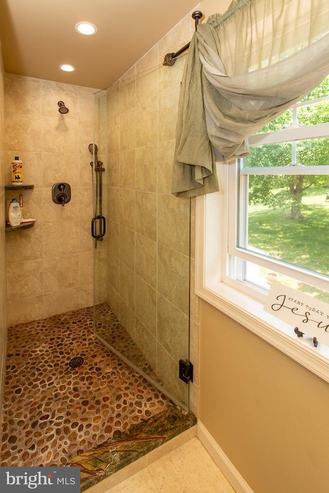 312 E 7th Ave, Trappe, PA 19426 - bathroom with a stall shower and recessed lighting