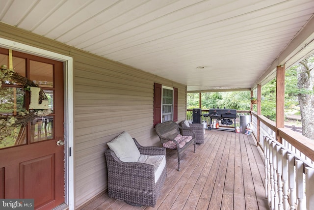 171 Sinking Spring Ln, Gore, VA 22637 - wooden porch with area for grilling