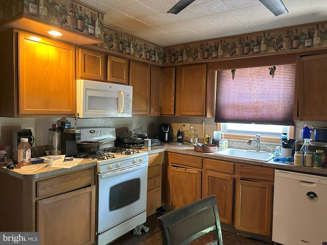 130 W Monroe, Magnolia, NJ 08049 - kitchen with white appliances, light countertops, and brown cabinets