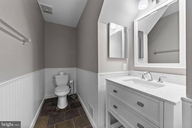 8 Railroad Pl, Pennington, NJ 08534 - bathroom with vanity and a wainscoted wall