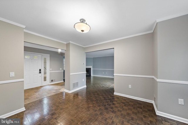 8 Railroad Pl, Pennington, NJ 08534 - empty room with a fireplace and ornamental molding
