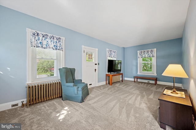 1865 Marshall, Norristown, PA 19403 - sitting room with radiator heating unit, healthy amount of natural light, and carpet floors