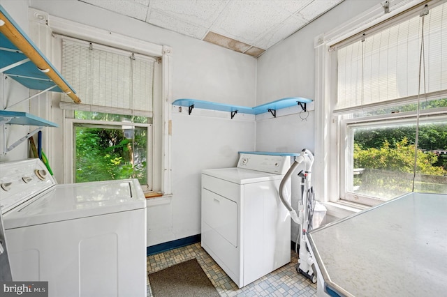 1865 Marshall, Norristown, PA 19403 - laundry room with washer and dryer, healthy amount of natural light, and baseboards
