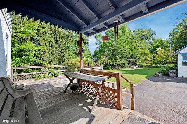 1865 Marshall, Norristown, PA 19403 - wooden deck with a yard and view of wooded area