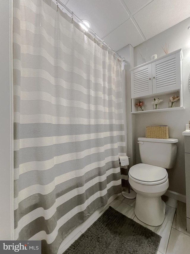 26055 Prospect Hill Rd, Mechanicsville, MD 20659 - bathroom with toilet, tile patterned floors, and vanity