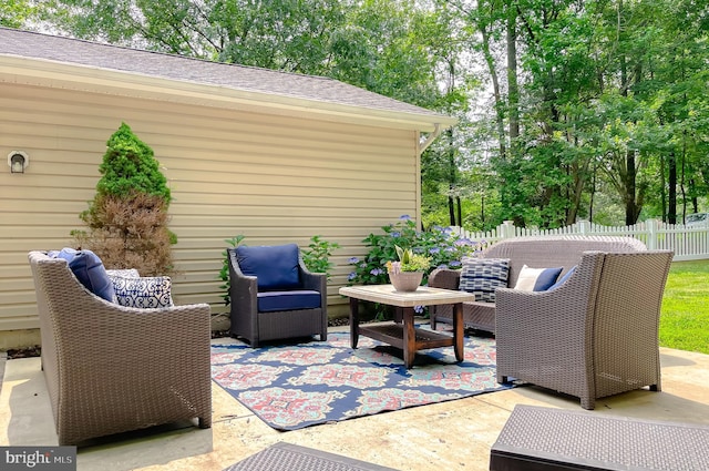 26055 Prospect Hill Rd, Mechanicsville, MD 20659 - view of patio with outdoor lounge area and view of scattered trees