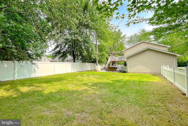 26055 Prospect Hill Rd, Mechanicsville, MD 20659 - view of yard with stairs and a deck