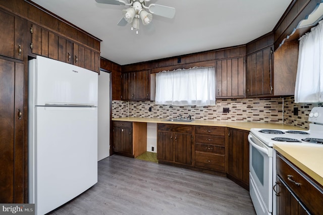 328 W Summit St, Mohnton, PA 19540 - kitchen featuring white appliances, light countertops, and backsplash