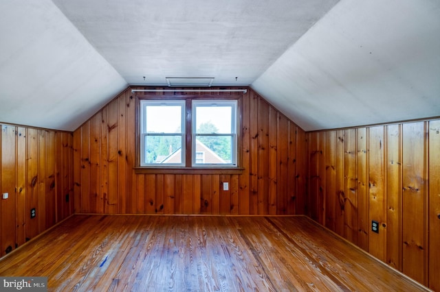 328 W Summit St, Mohnton, PA 19540 - bonus room featuring wood-type flooring, vaulted ceiling, and wooden walls