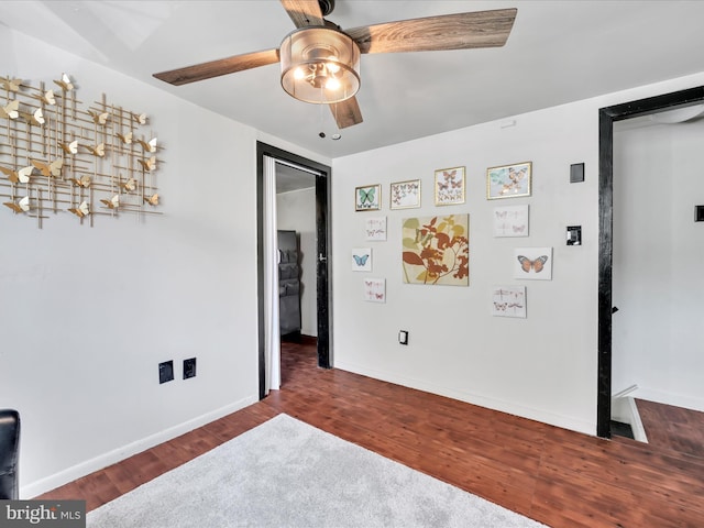 220 Fisher Ave, Coaldale, PA 18218 - unfurnished room with ceiling fan, baseboards, and wood finished floors