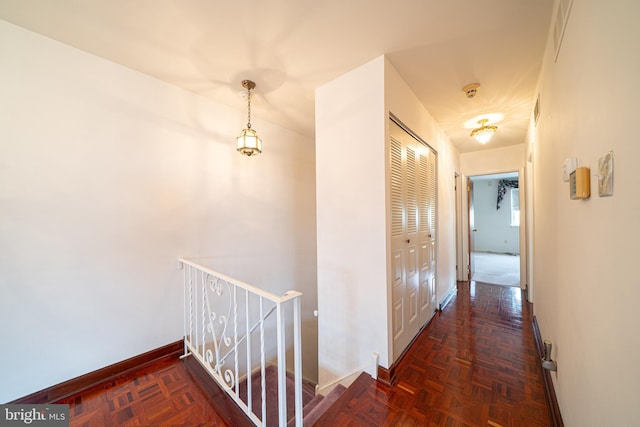 7911 Farnsworth St, Philadelphia, PA 19152 - corridor featuring baseboards and an upstairs landing
