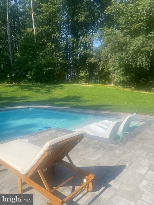 1637 Cold Bottom Rd, Sparks Glencoe, MD 21152 - outdoor pool with a yard, a patio, and view of wooded area