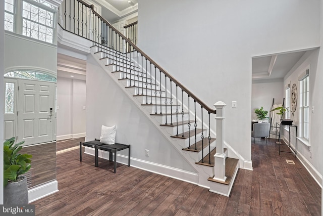 1637 Cold Bottom Rd, Sparks Glencoe, MD 21152 - entryway featuring plenty of natural light, wood finished floors, stairway, baseboards, and a towering ceiling