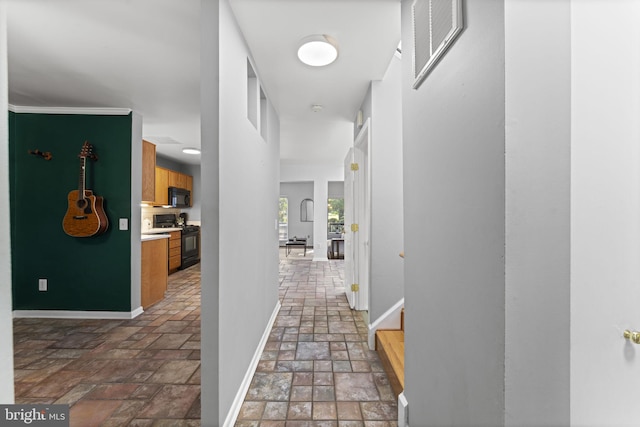 11866 S Lakes Ct, Reston, VA 20191 - hall featuring stone tile floors and baseboards