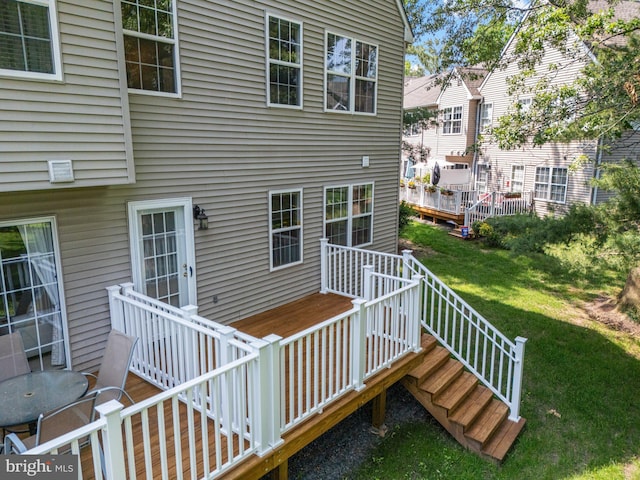 197 Victoria Ct, Doylestown, PA 18901 - wooden terrace with stairs and a yard