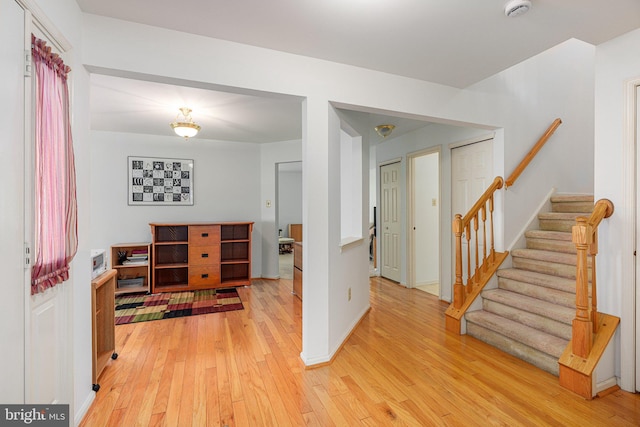 197 Victoria Ct, Doylestown, PA 18901 - entrance foyer with light wood-style floors and stairs