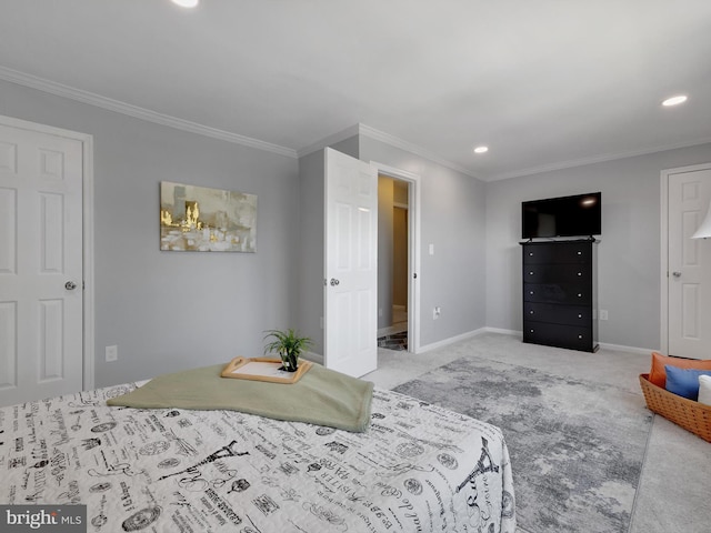 5019 Just St NE, Washington, DC 20019 - bedroom with ornamental molding, carpet floors, recessed lighting, and baseboards
