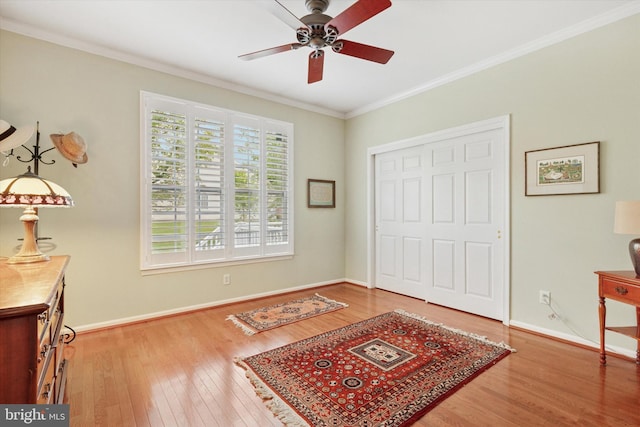 151 Lattice Ln, Collegeville, PA 19426 - home office with ceiling fan, wood finished floors, and crown molding