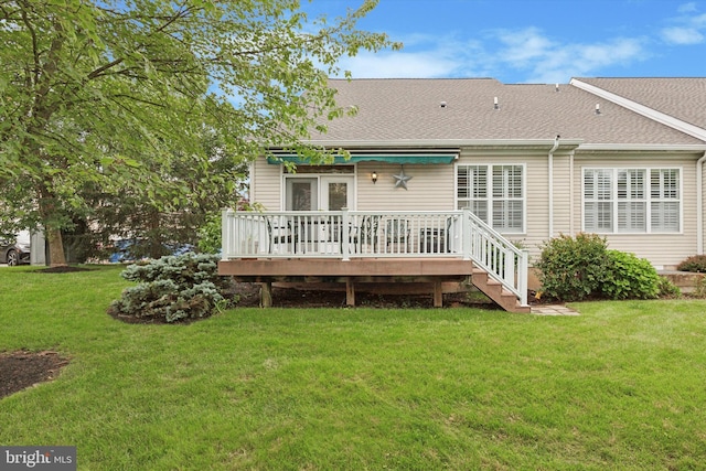 151 Lattice Ln, Collegeville, PA 19426 - rear view of house featuring a yard, a deck, and a shingled roof