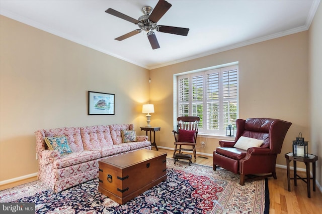 151 Lattice Ln, Collegeville, PA 19426 - living room with wood finished floors, crown molding, and a ceiling fan