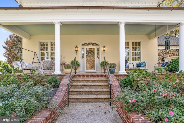 35175 Snickersville Tpke, Round Hill, VA 20141 - entrance to property featuring stucco siding and a porch