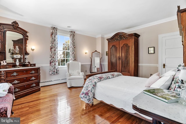 35175 Snickersville Tpke, Round Hill, VA 20141 - bedroom with baseboard heating, light wood finished floors, and crown molding
