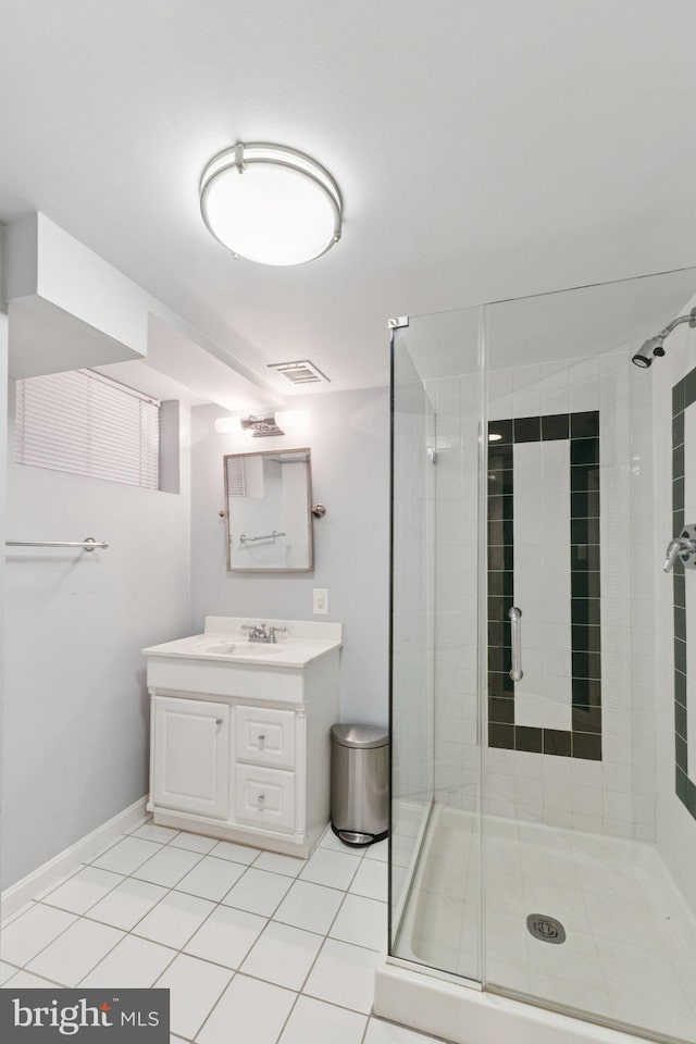 2907 Summerfield Rd, Falls Church, VA 22042 - full bath featuring a stall shower, vanity, and tile patterned floors