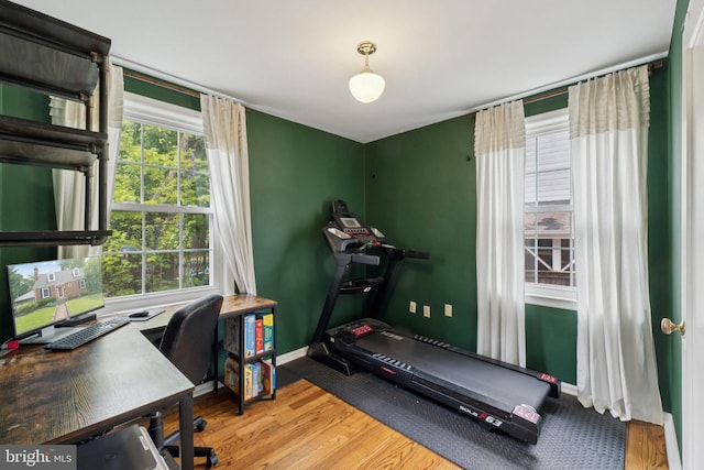 2907 Summerfield Rd, Falls Church, VA 22042 - office area featuring baseboards and wood finished floors