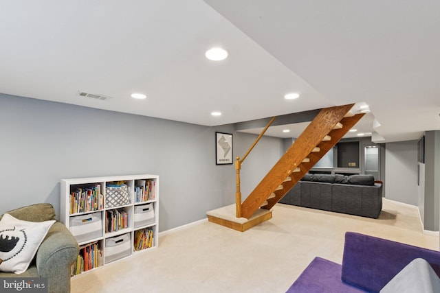 2907 Summerfield Rd, Falls Church, VA 22042 - rec room with carpet floors and recessed lighting