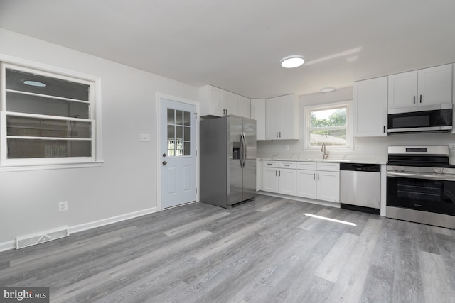 3220 Dupuy Rd, Colonial Heights, VA 23834 - kitchen featuring stainless steel appliances, light wood finished floors, white cabinets, and light countertops