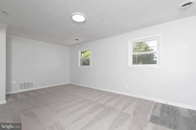 3220 Dupuy Rd, Colonial Heights, VA 23834 - unfurnished room with baseboards, ornamental molding, a smoke detector, and carpet flooring