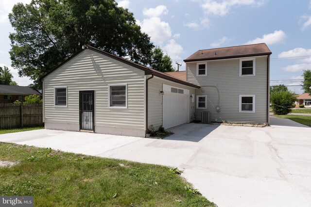3220 Dupuy Rd, Colonial Heights, VA 23834 - rear view of house with central AC unit and concrete driveway